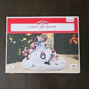 Holiday Time LED Igloo with Snowman and Kids Christmas Village